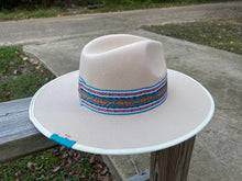 Load image into Gallery viewer, Cream Wide Brim Fedora with Multi color Band
